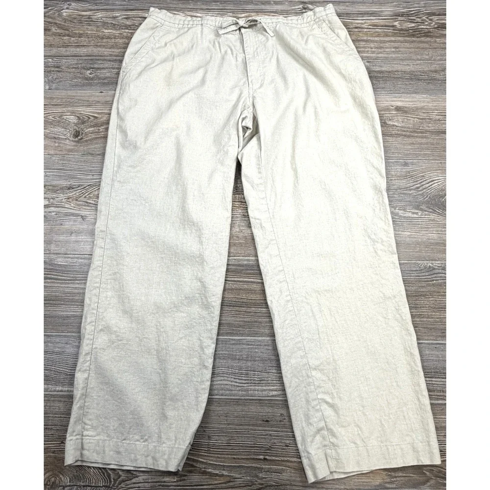 Cubavera Pants Mens L Beige Linen Blend‎ Resort Beach Casual Trousers 38x29